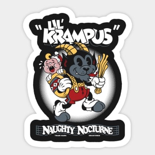 Lil Krampus - Vintage Cartoon Christmas - Creepy Cute Rubber Hose Sticker